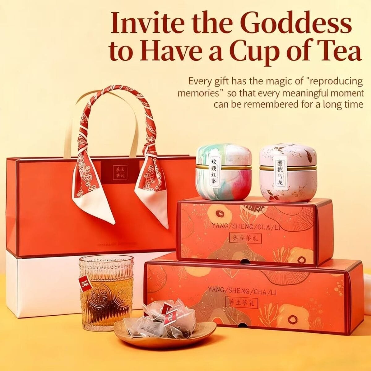 Infuse Tea Box Artisan Tea Gift Box - Rose, Peach & Herbal Infusion 30 Bags - Junxistea