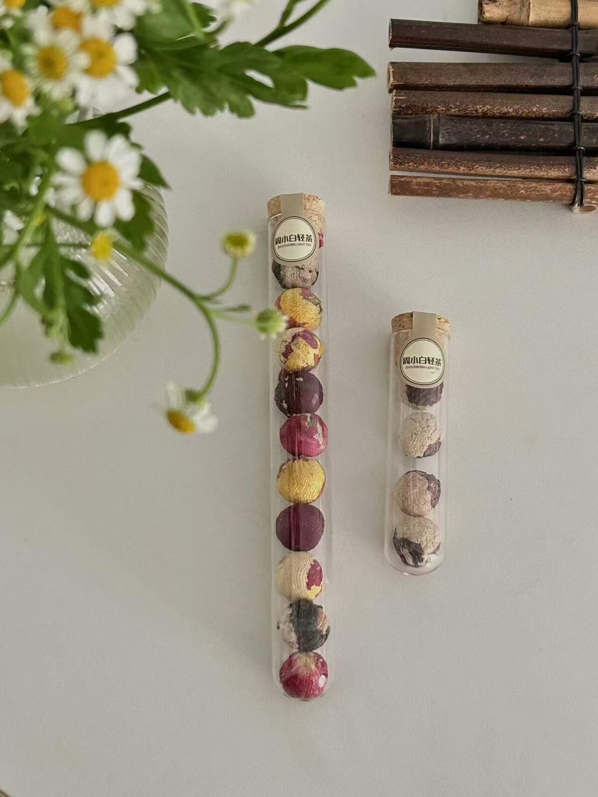 10 Flower Pearl Blooming Tea Collection - Aromatic Floral Tea Gift Box, Hand-Rolled Tea Set