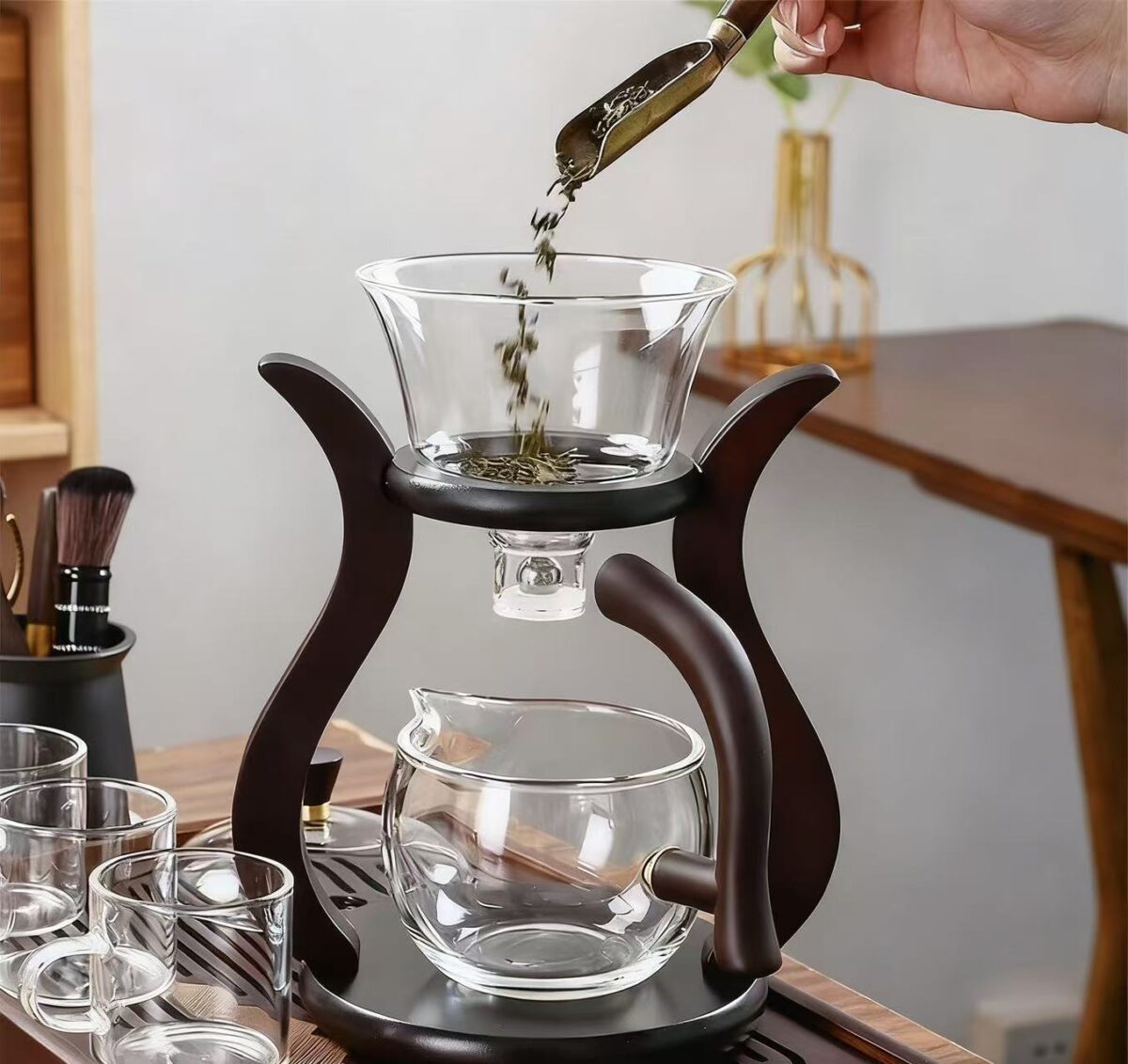 微信图片_20251101103650_88_6 Semi-Automatic Gravity Teapot - Automatic Tea Brewer, Heat-Resistant Glass Tea Maker with Magnetic Lid