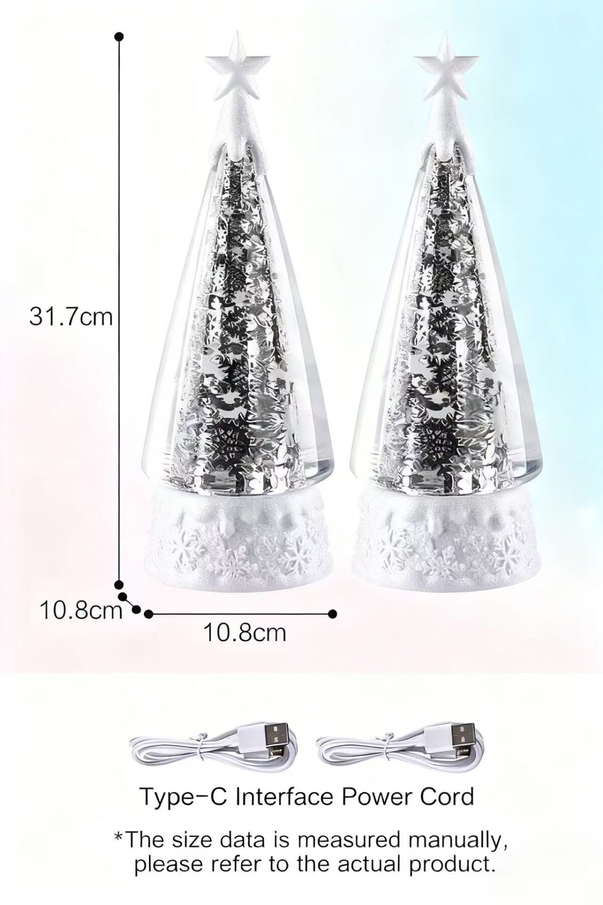 Premium Crystal Christmas Snow Globe - Auto Snowfall 8 Holiday Melodies, Warm LED Light Decor for Home & Christmas Gifting