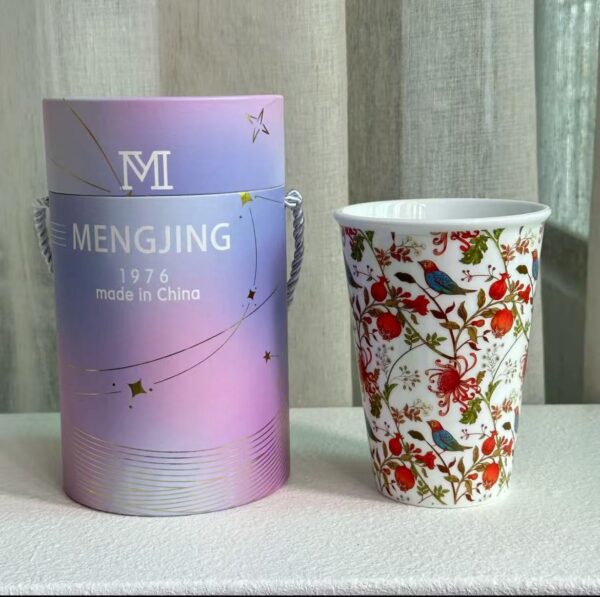 Junxustea Artisan Porcelain Mug - Hand-Painted Floral Relief, Luxury Gift Box Included