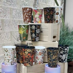 Junxustea Artisan Porcelain Mug - Hand-Painted Floral Relief, Luxury Gift Box Included
