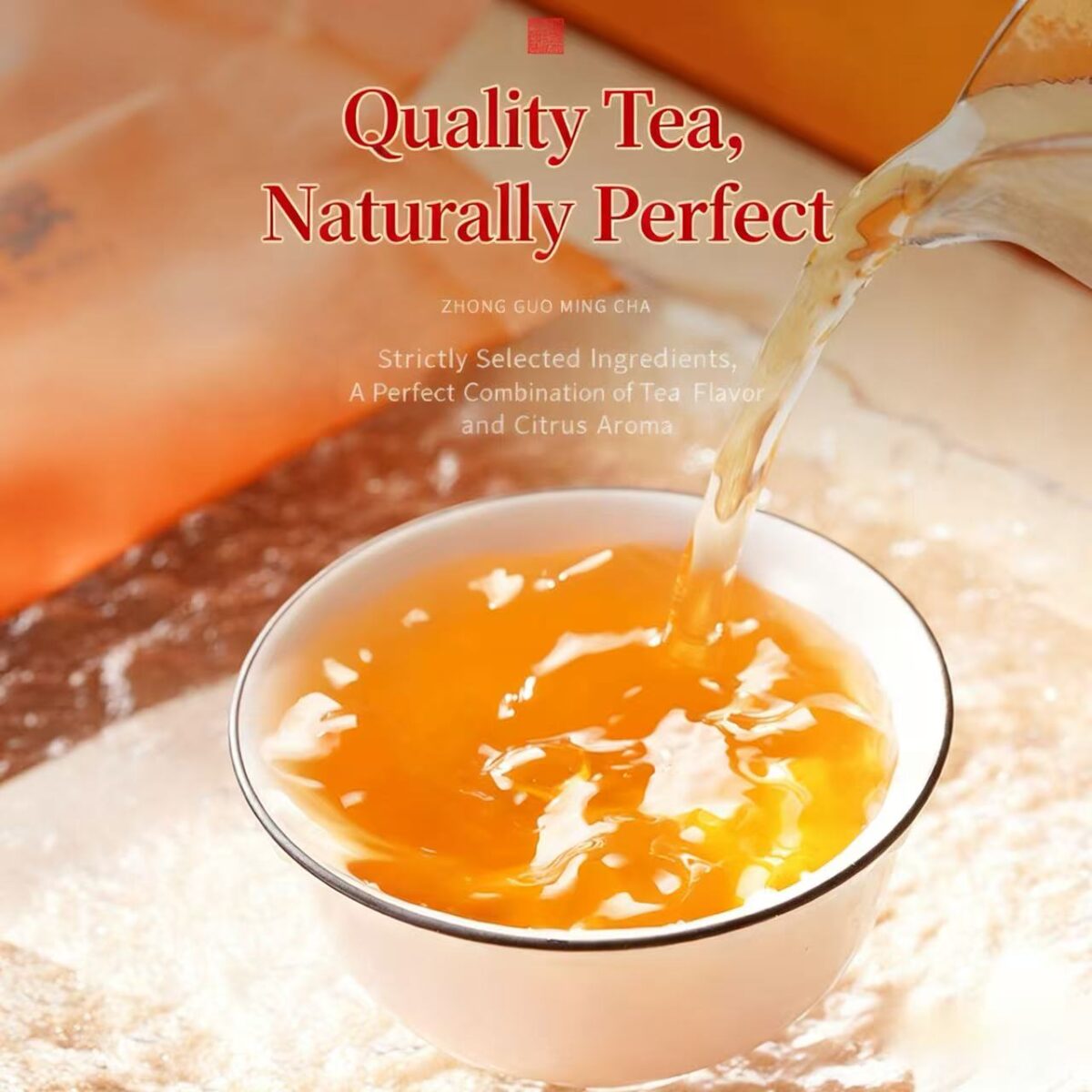 Fujian Tangerine Peel Shoumei White Tea 250g, 5 Gift Boxes (10 Individual Tea Bags per Box), Compressed Flavored Tea, Healthy Portable Tea Gift Set