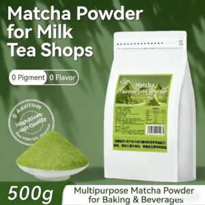 Premium Chinese Matcha Powder - 500g Bulk Raw Material for Milk Tea Shop Baking, Brewing & Coffee Latte