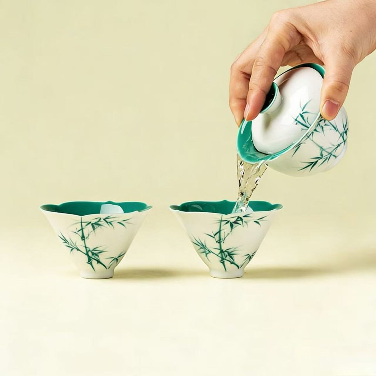 微信图片_20251223085147_649_7 Junxistea Hand-Painted Bamboo Porcelain Gaiwan Set - Zen Tea Cup for Gongfu Brewing
