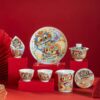 The Serene Guardian: 1380°C Awakening Lion Tea Ceremony Set, Jingdezhen Porcelain