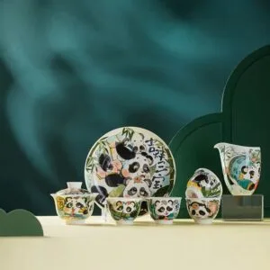 panda porcelain tea set