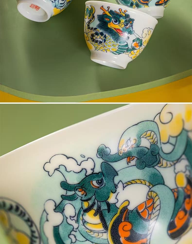 微信图片_20251225232619_624_6 Four Divine Beasts Tea Set - Stunning 1380°C Underglaze Painted Masterpiece
