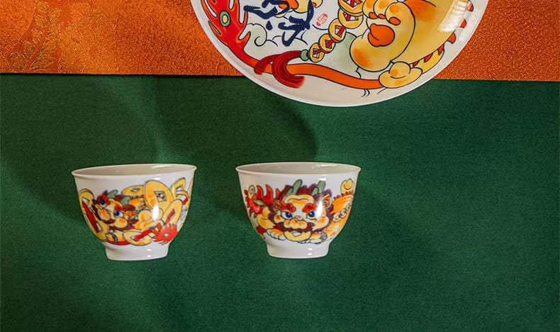 Pi Xiu Porcelain Tea Set - Stunning 1380°C Fired Ceremony Set for Wealth