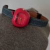Red Apple & Denim Blue Artistic Magnetic Clasp Watch - Unique Minimalist Fashion for Women