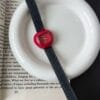 Red Apple & Denim Blue Artistic Magnetic Clasp Watch - Unique Minimalist Fashion for Women