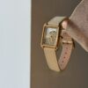 Elegant Pearl & Gold-Tone Mesh Bracelet Watch – Vintage-Inspired Women’s Timepiece
