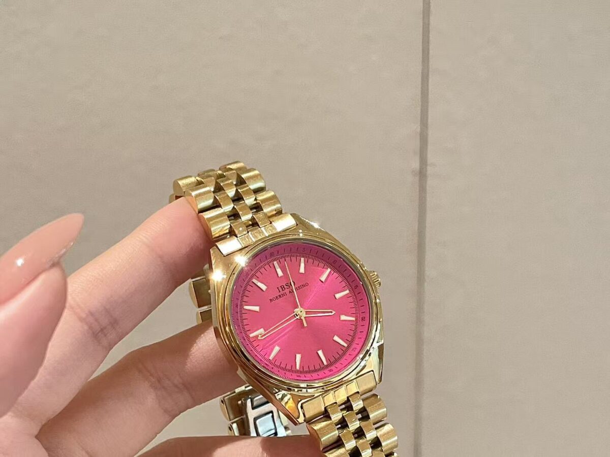 Sunburst Dial Rose Gold Mesh Watch for Women - Minimalist Elegant 28mm Casual Watch