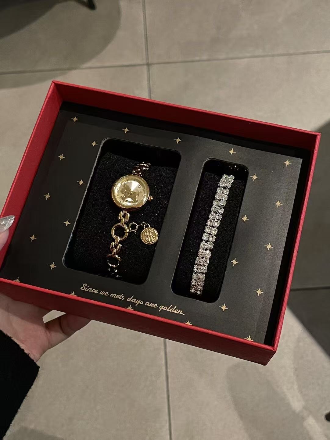 Secret of Success Coin Dial Watch - Gold & Silver Dual-Tone Business Casual Watch