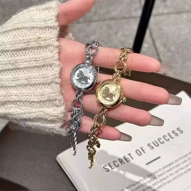 Secret of Success Coin Dial Watch - Gold & Silver Dual-Tone Business Casual Watch