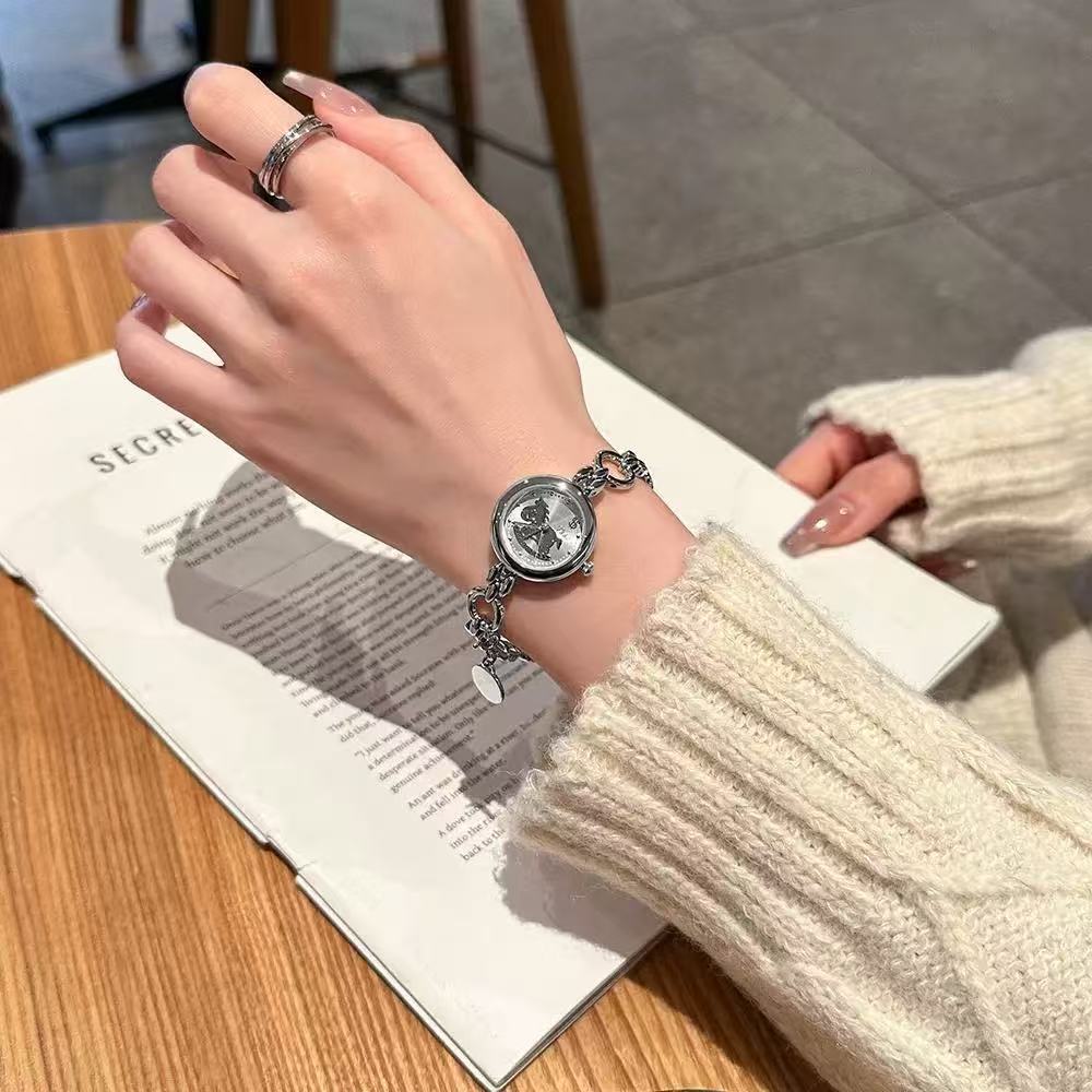 Secret of Success Coin Dial Watch - Gold & Silver Dual-Tone Business Casual Watch