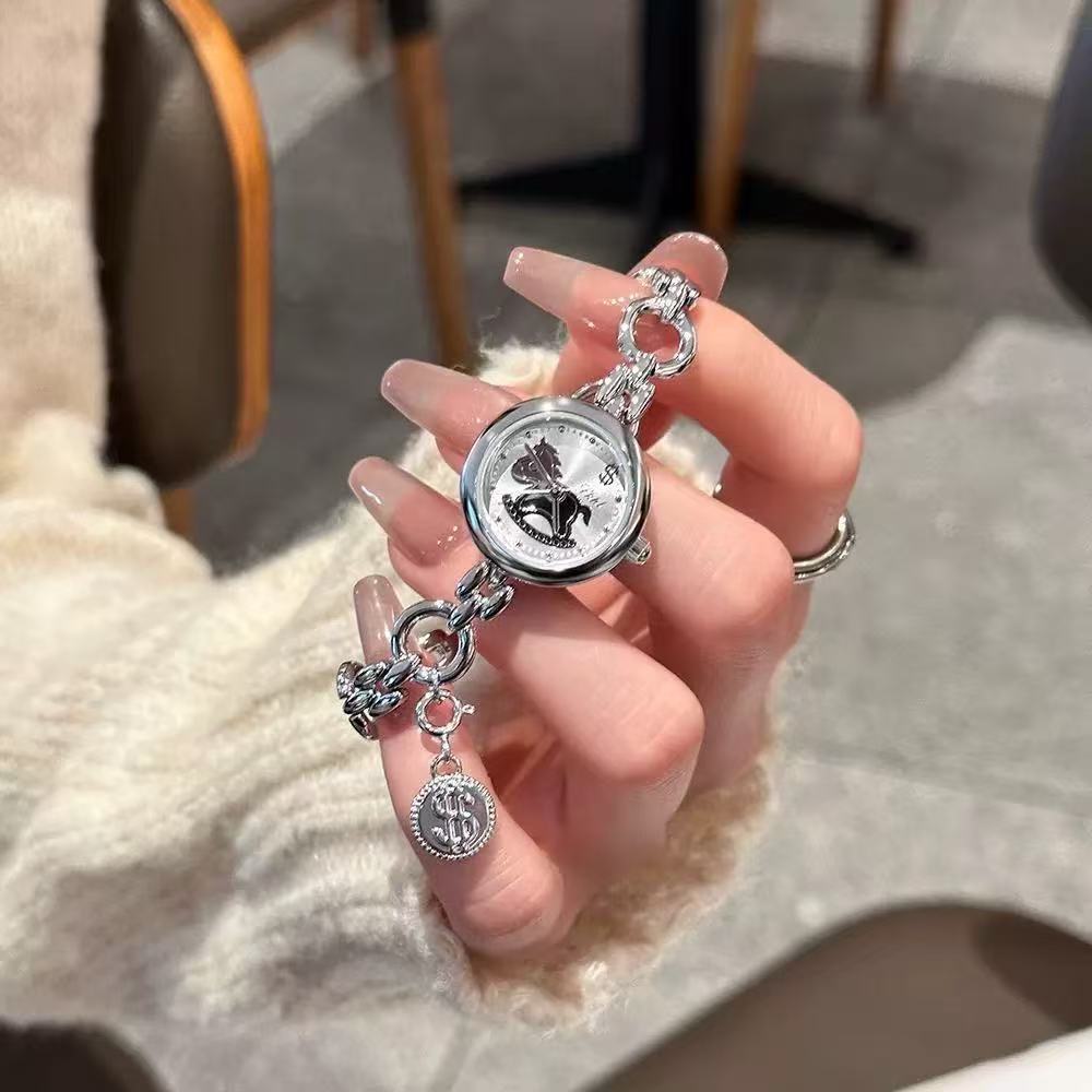 Secret of Success Coin Dial Watch - Gold & Silver Dual-Tone Business Casual Watch