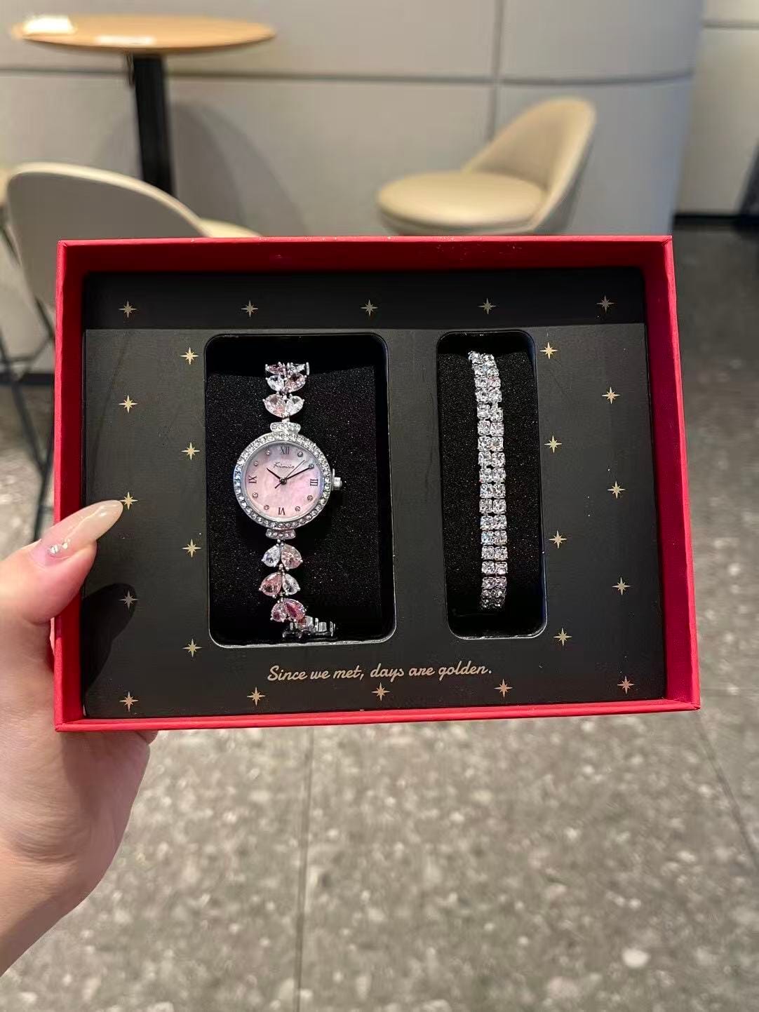 Mermaid Scale Dial Watch with Diamond Accents - Elegant 26mm Women's Jewelry Timepiece