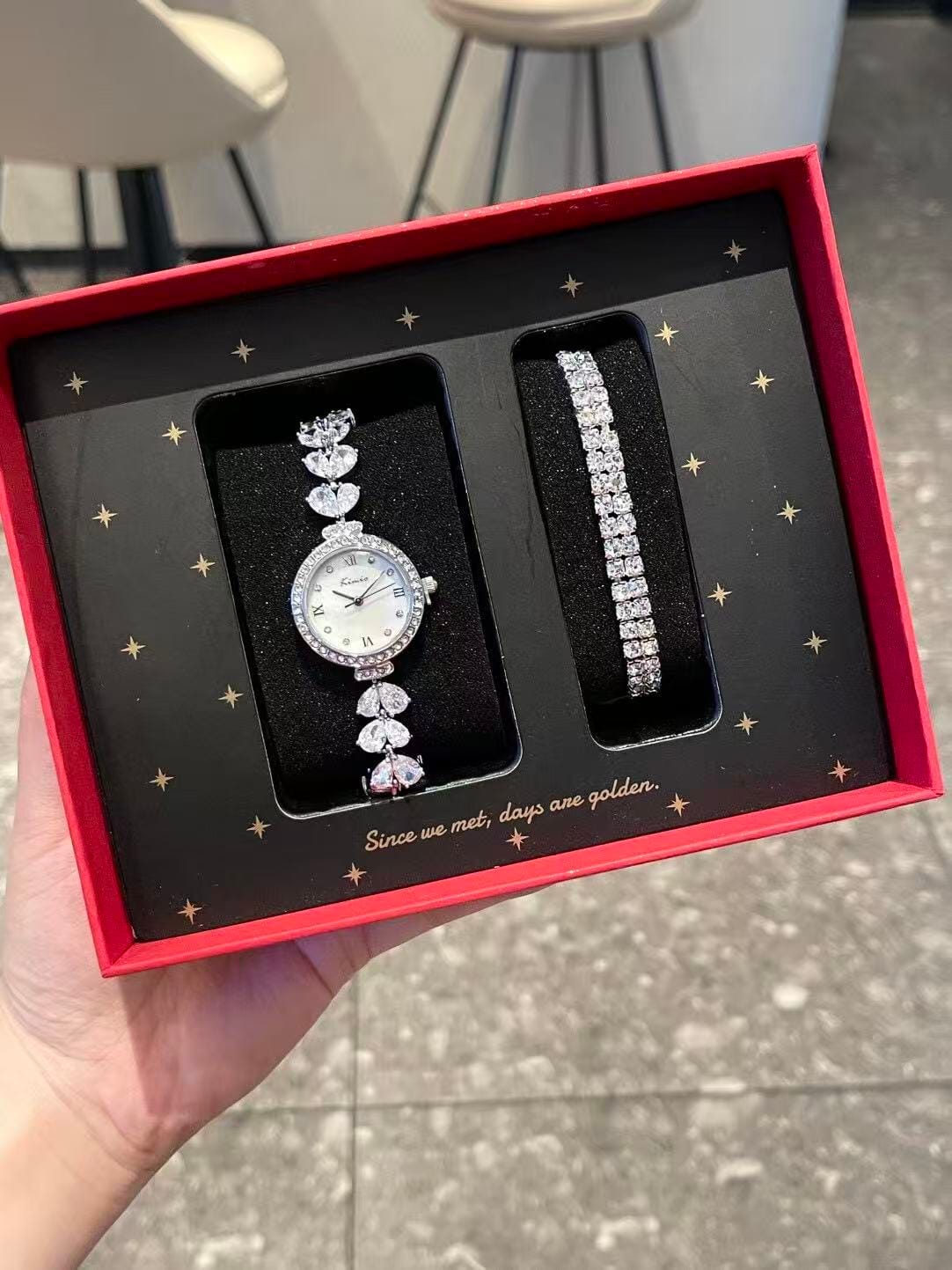 Mermaid Scale Dial Watch with Diamond Accents - Elegant 26mm Women's Jewelry Timepiece