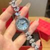 Mermaid Scale Dial Watch with Diamond Accents - Elegant 26mm Women's Jewelry Timepiece
