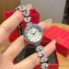 Mermaid Scale Dial Watch with Diamond Accents - Elegant 26mm Women's Jewelry Timepiece