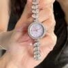 Mermaid Scale Dial Watch with Diamond Accents - Elegant 26mm Women's Jewelry Timepiece