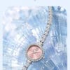 Elegant Crystal-Accented Watch for Women - Frosted Dial in Silver Blue, White & Pink