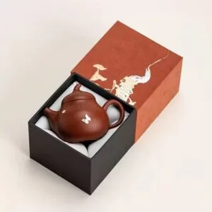 Junxistea Handcrafted Yixing Zisha Eggplant Teapot with Silver Repair Art - 140ml Yixing teapot
