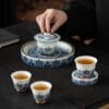 微信图片_20260118024804_1132_6 Blue and White Tea Set - Exquisite 5-Pc Lion Dance Gaiwan Collection