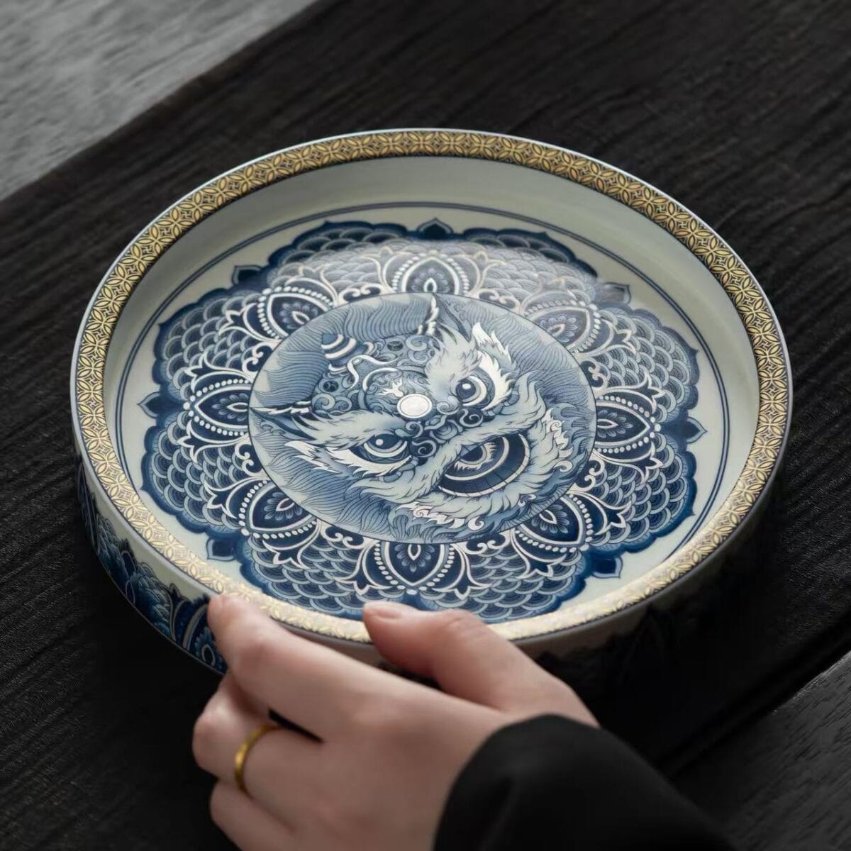 微信图片_20260118024805_1133_6 Blue and White Tea Set - Exquisite 5-Pc Lion Dance Gaiwan Collection