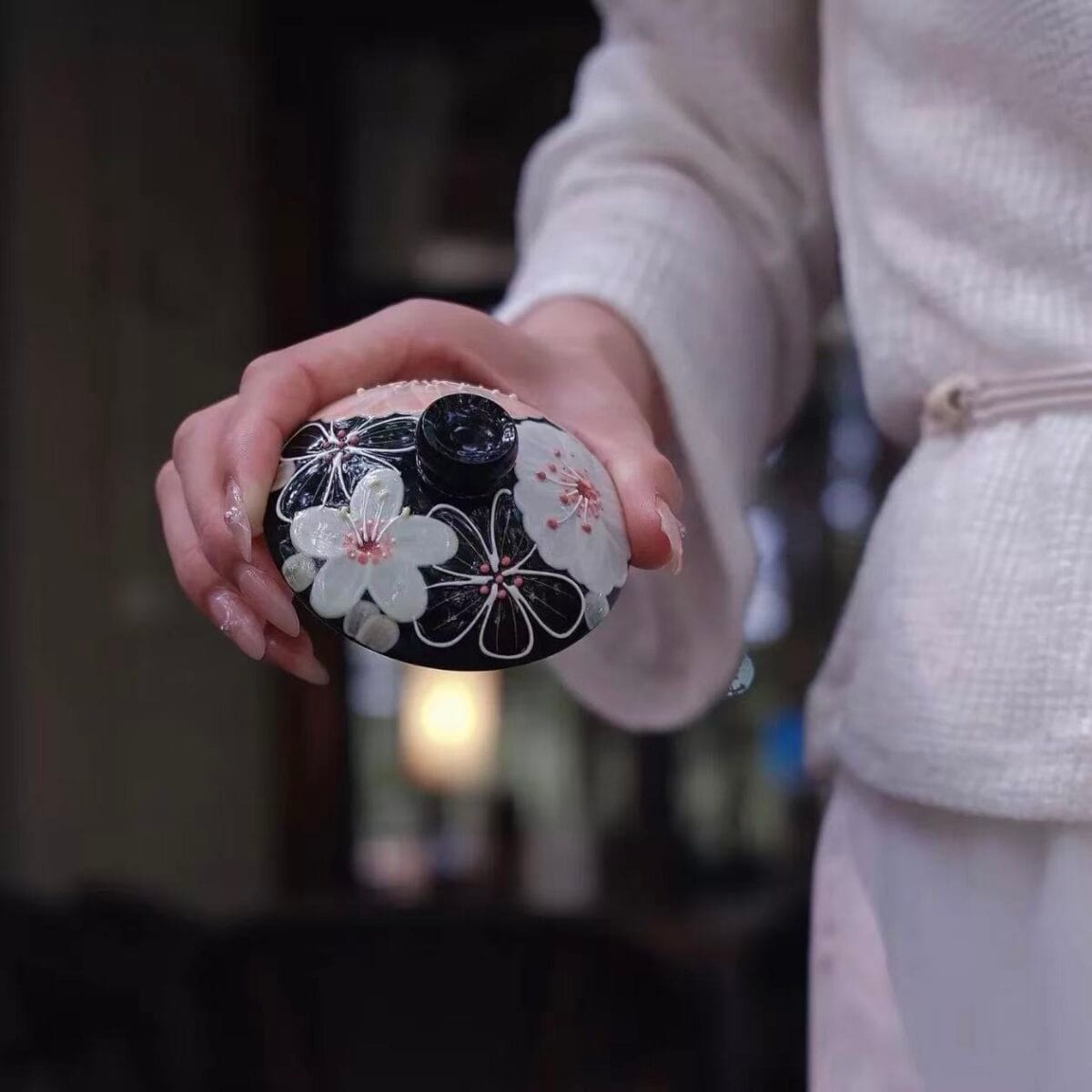 Jingdezhen Fahua Enamel 2 Cai Gaiwan - Hand-Painted Famille Rose with Relief Decoration