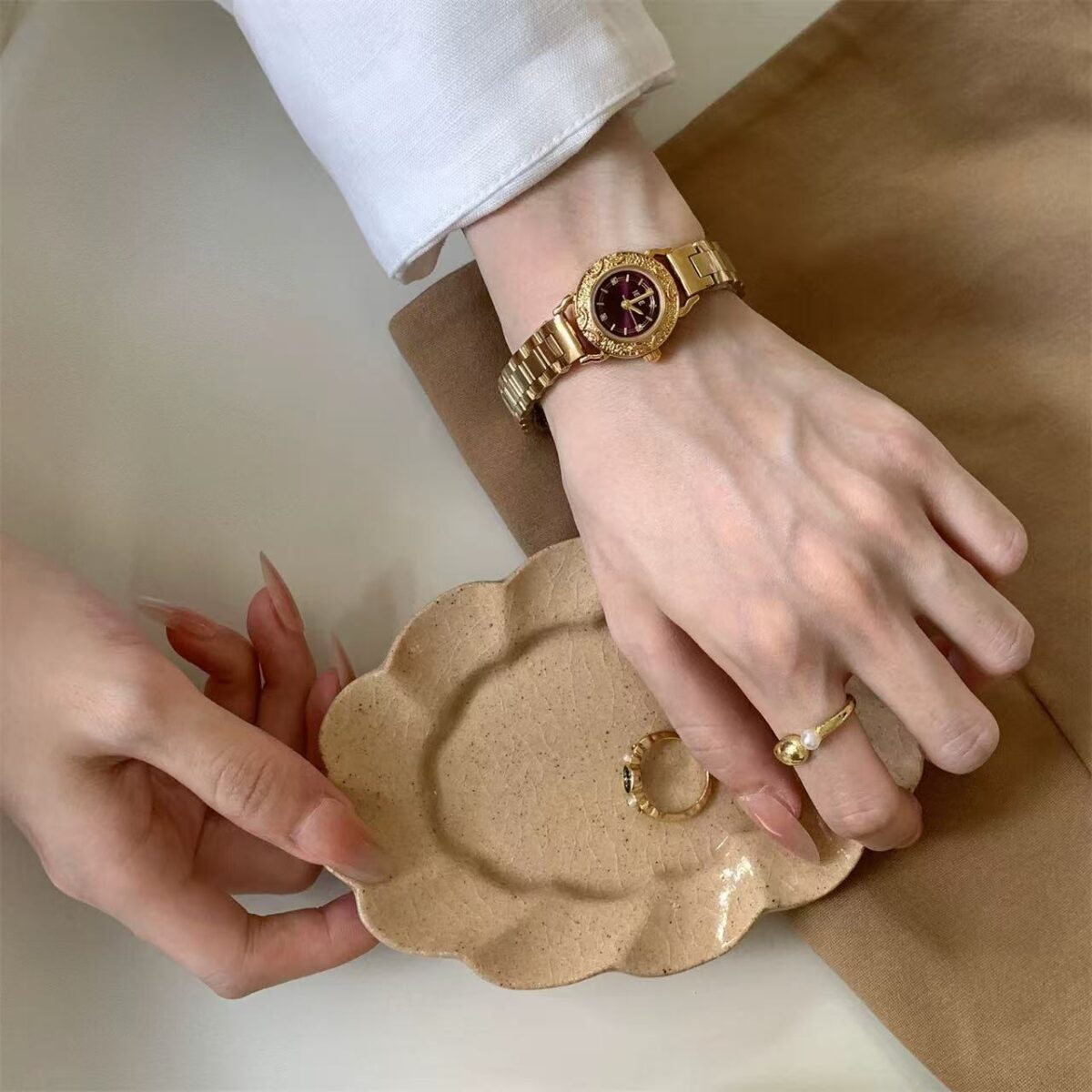 微信图片_20260122185817_1263_6 Gold Skeleton Watch with Starry Night Dial - Art Deco Inspired Women's Timepiece