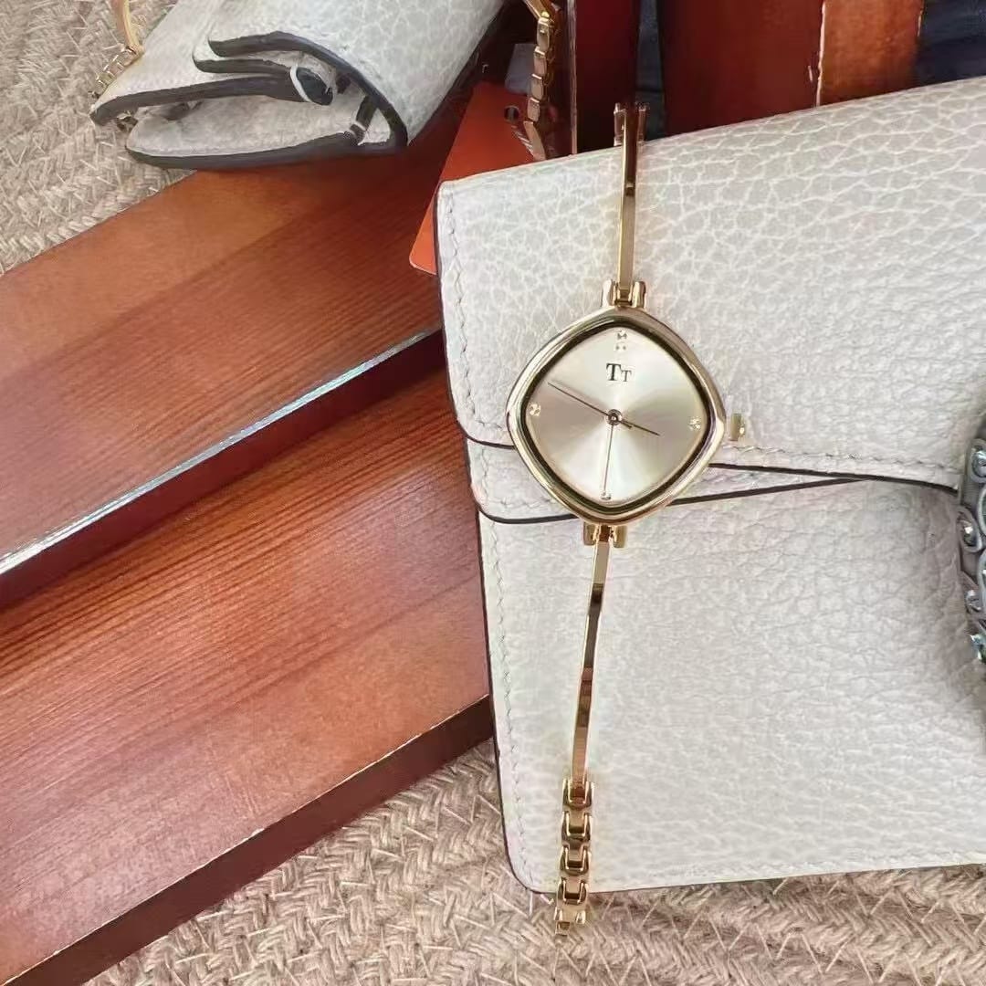 Retro Square Bangle Watch for Women - Small Sugar Cube Design with 7 Colors, Water-Resistant Luxury Watch