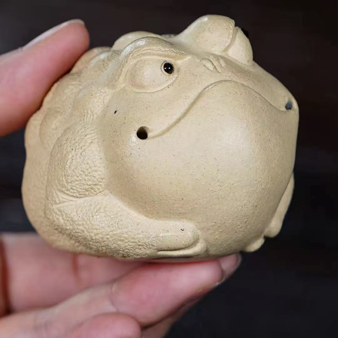 微信图片_20260126111412_1326_6 Zisha Tea Pet Three-Legged Money Toad - Yangzhi White Clay Wealth Attraction Ornament, Patina Developable