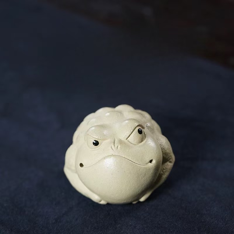 微信图片_20260126111415_1329_6 Zisha Tea Pet Three-Legged Money Toad - Yangzhi White Clay Wealth Attraction Ornament, Patina Developable
