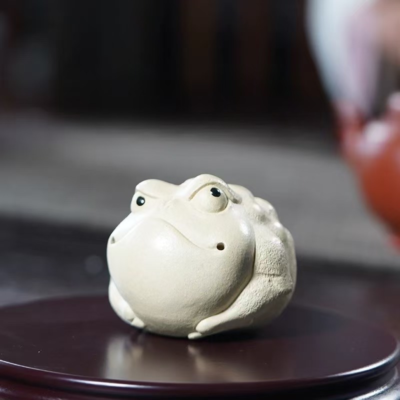 微信图片_20260126111416_1330_6 Zisha Tea Pet Three-Legged Money Toad - Yangzhi White Clay Wealth Attraction Ornament, Patina Developable