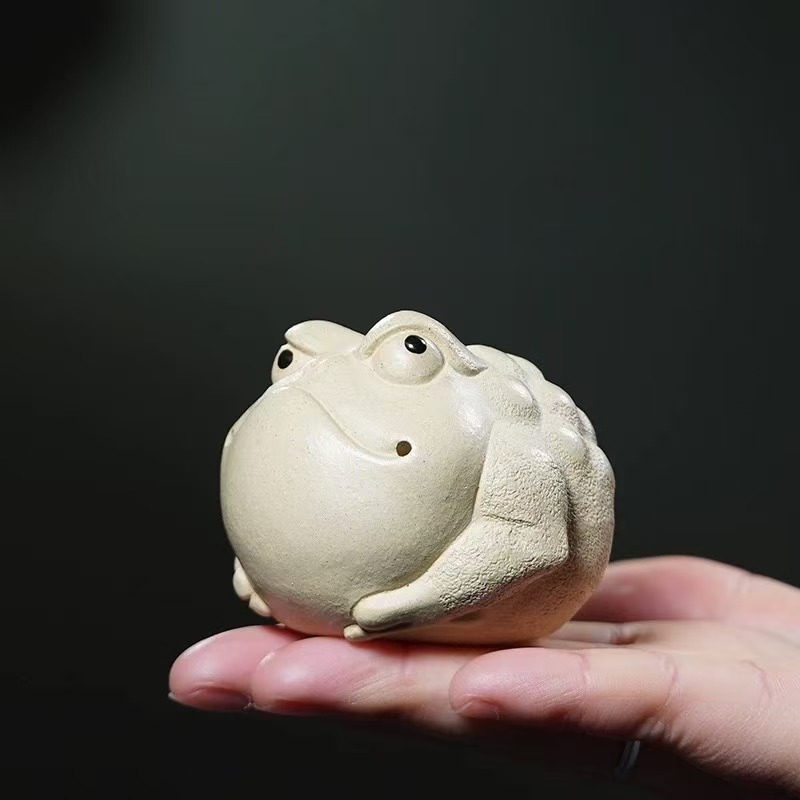 微信图片_20260126111416_1331_6 Zisha Tea Pet Three-Legged Money Toad - Yangzhi White Clay Wealth Attraction Ornament, Patina Developable