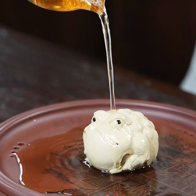 微信图片_20260126111417_1332_6 Zisha Tea Pet Three-Legged Money Toad - Yangzhi White Clay Wealth Attraction Ornament, Patina Developable