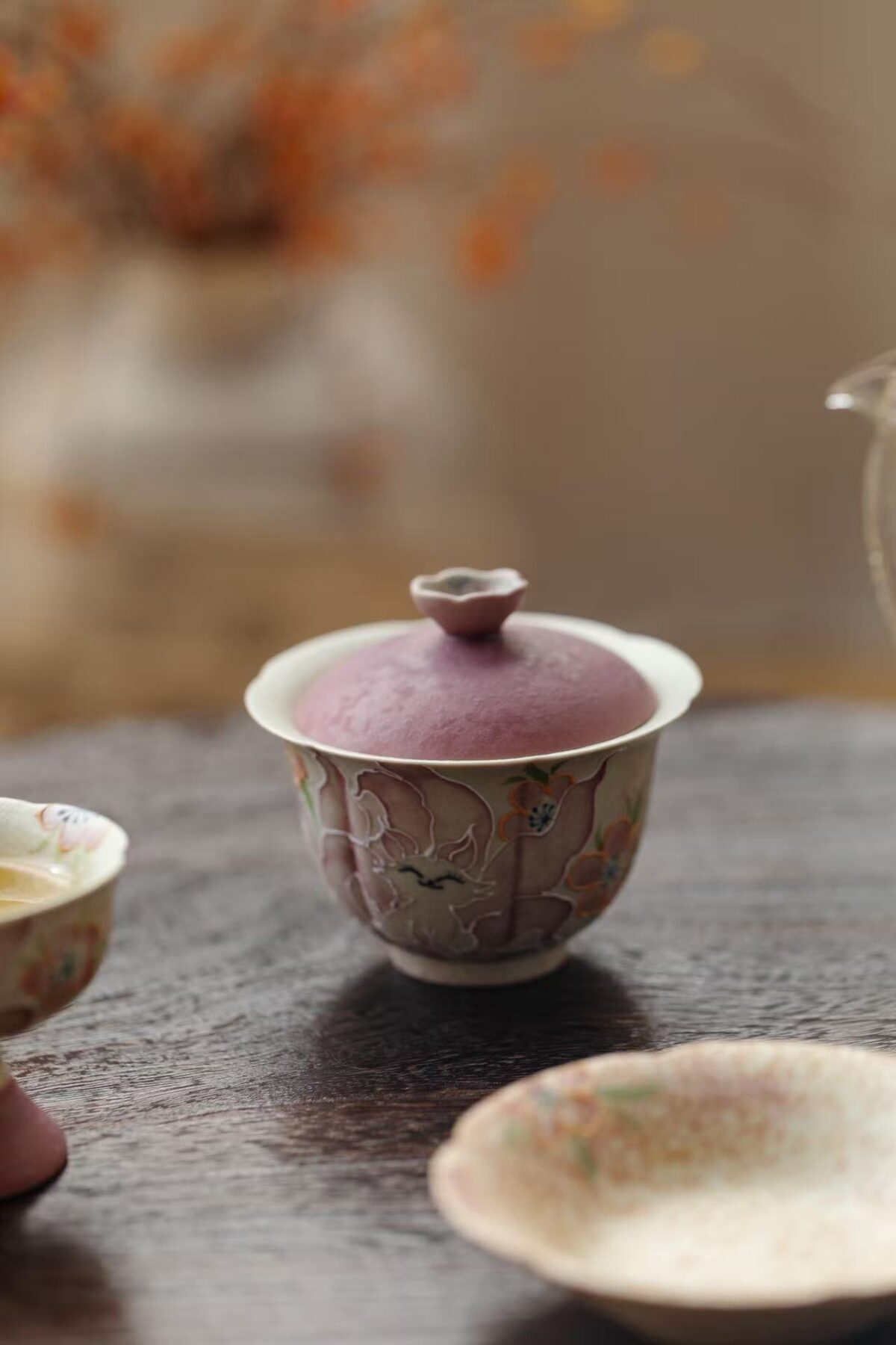 微信图片_20260128193607_1418_6 Firestone Red Glaze Nine-Tailed Fox Ceramic Gaiwan Set - Hand-Painted 3-Piece Gift Box