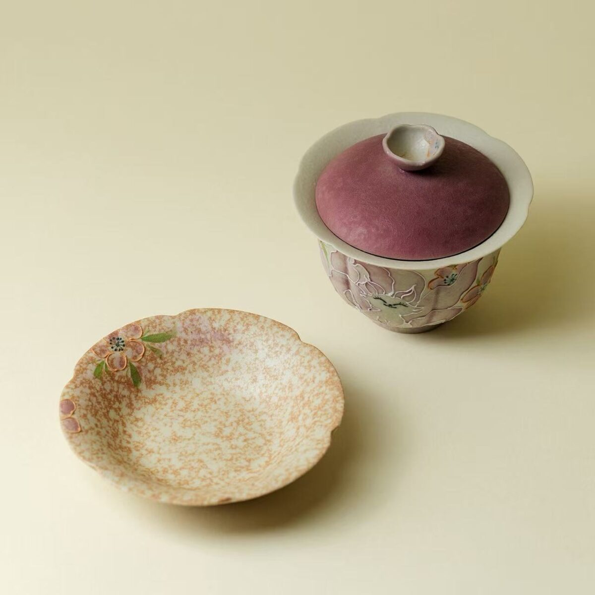 微信图片_20260128193618_1422_6 Firestone Red Glaze Nine-Tailed Fox Ceramic Gaiwan Set - Hand-Painted 3-Piece Gift Box