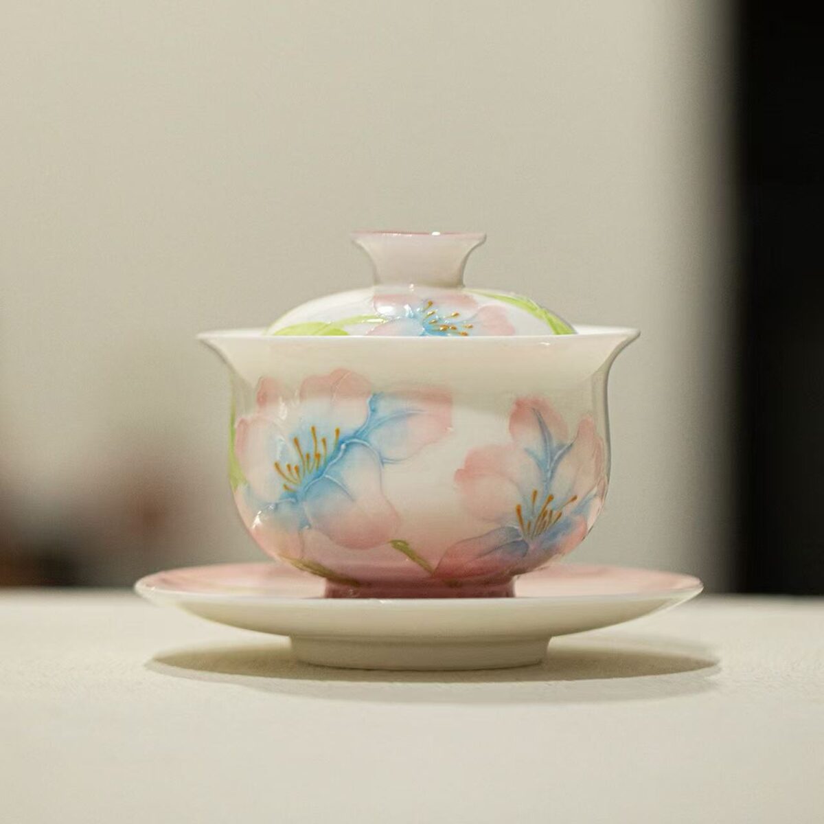 微信图片_20260129110348_1437_6 Hand-Painted Peony Arita Ware San Cai Gaiwan - Ceramic Three-Piece Tea Set