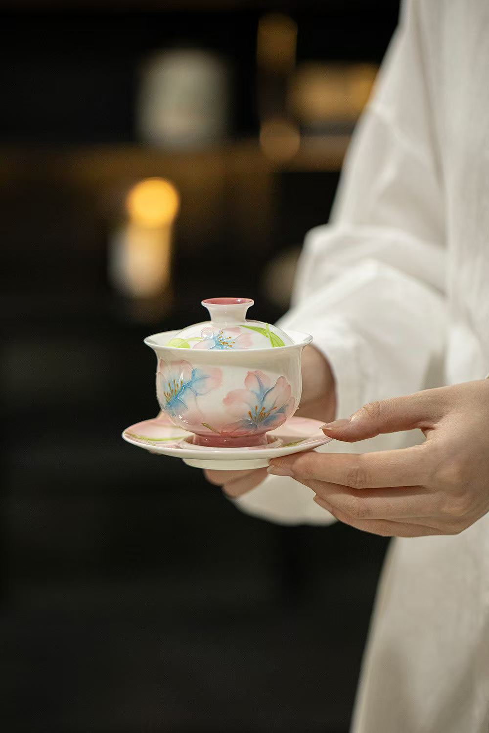 微信图片_20260129110352_1440_6 Hand-Painted Peony Arita Ware San Cai Gaiwan - Ceramic Three-Piece Tea Set