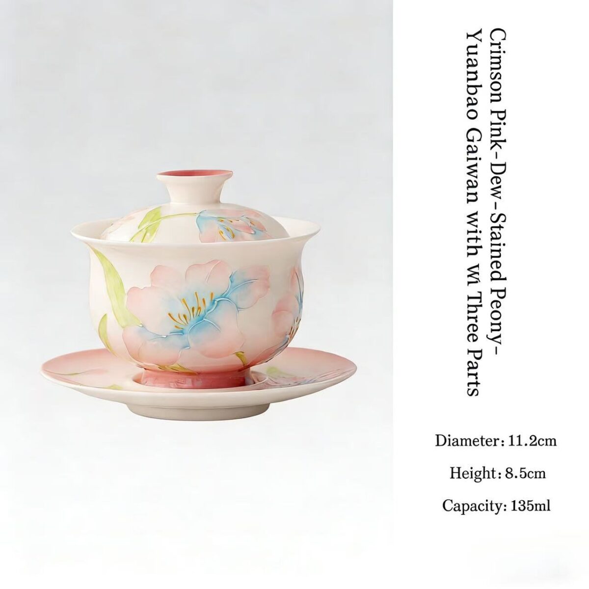 微信图片_20260129113557_1443_6 Hand-Painted Peony Arita Ware San Cai Gaiwan - Ceramic Three-Piece Tea Set