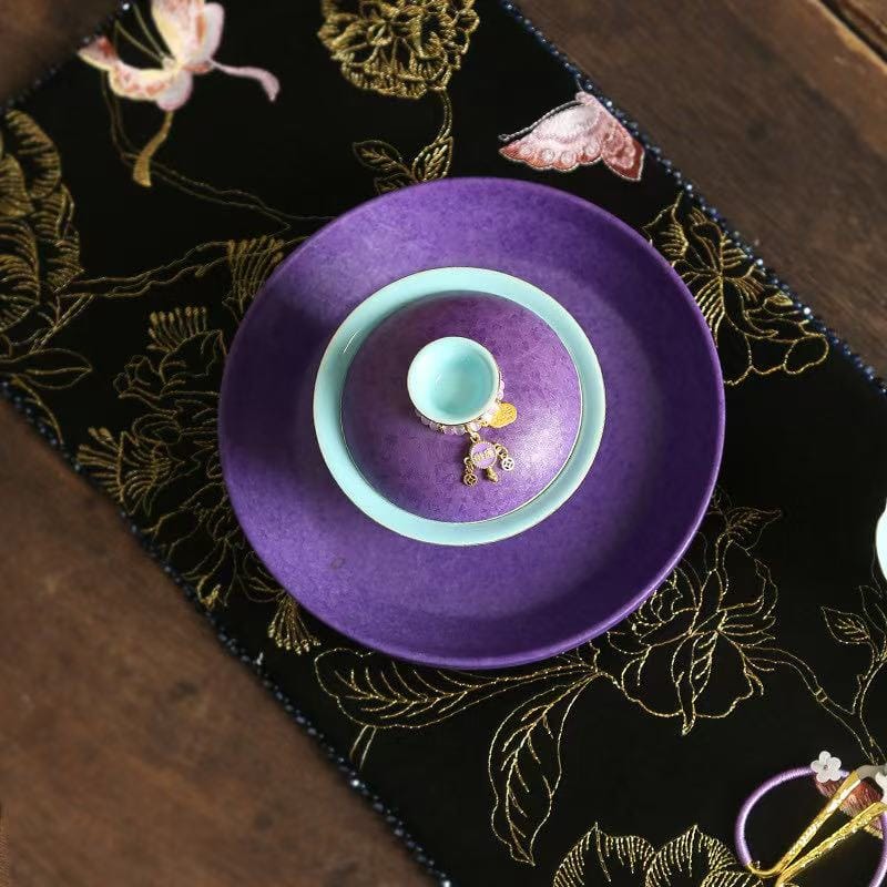Purple Crystal Glaze Gaiwan - Beautiful 120ml Gongfu Set, Each Piece Unique