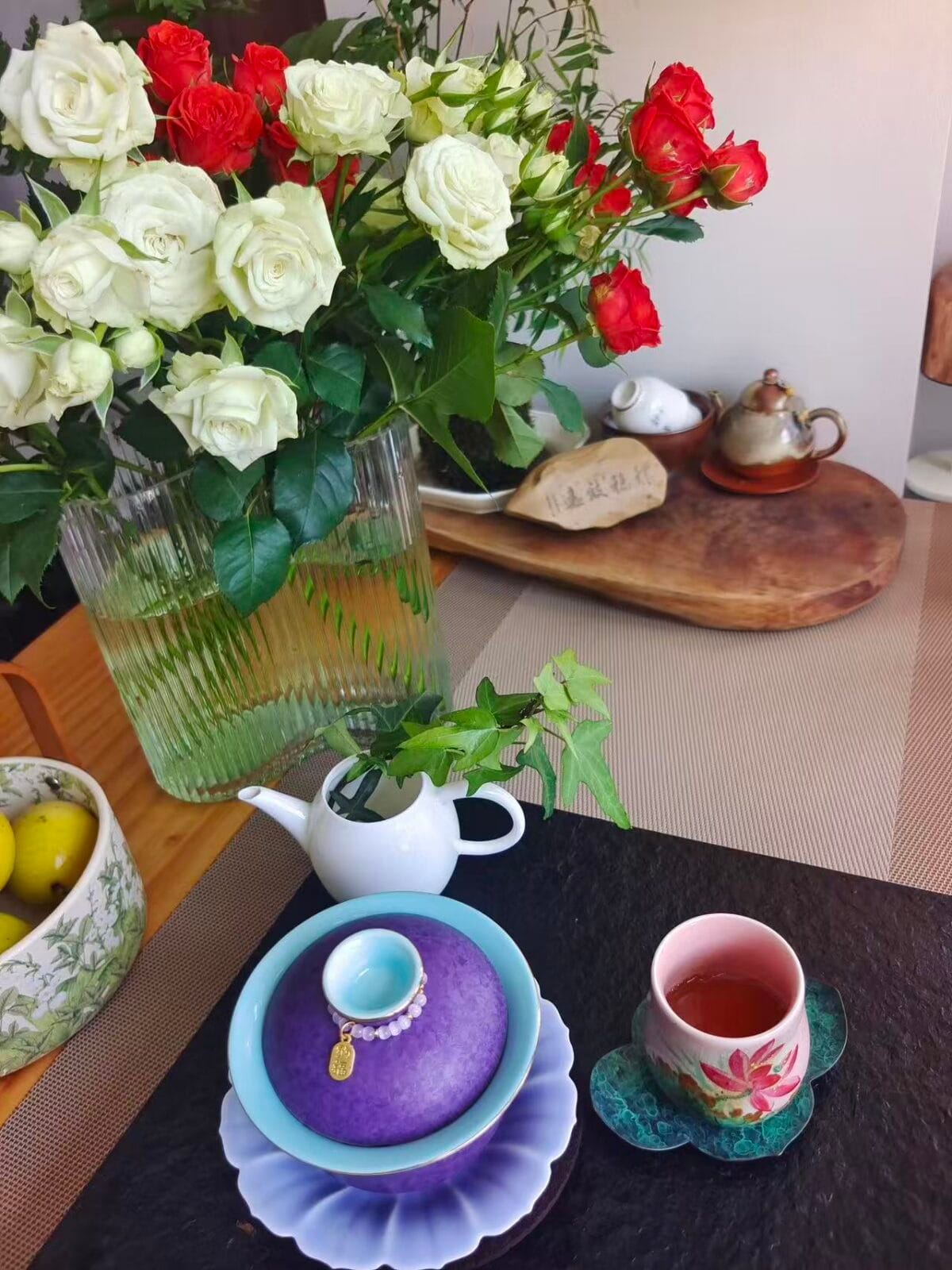 Purple Crystal Glaze Gaiwan - Beautiful 120ml Gongfu Set, Each Piece Unique