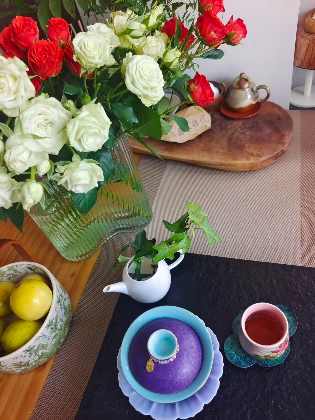 Purple Crystal Glaze Gaiwan - Beautiful 120ml Gongfu Set, Each Piece Unique