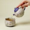 Hand Painted Teapot - Stunning Fen Cai Plum Blossom Design, 130ml