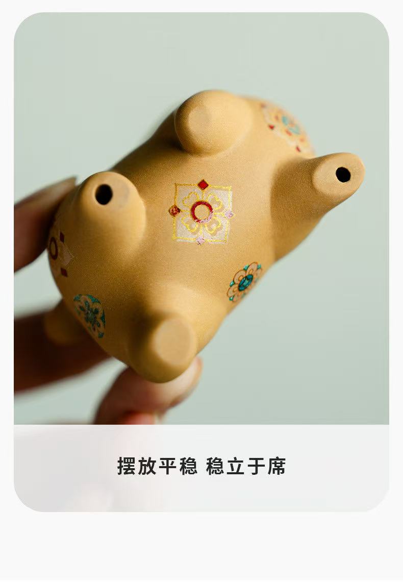微信图片_20260202110603_1632_6 Golden Duan Zisha Cat Tea Pet & Lid Rest - Handmade Ceramic Tea Accessory