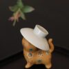 微信图片_20260202112101_1645_6 Golden Duan Zisha Cat Tea Pet & Lid Rest - Handmade Ceramic Tea Accessory