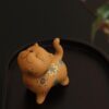 微信图片_20260202112104_1646_6 Golden Duan Zisha Cat Tea Pet & Lid Rest - Handmade Ceramic Tea Accessory
